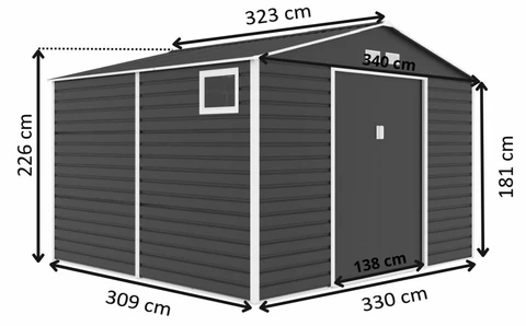 Capanno in metallo Malmo Store Boss 3,4 x 3,2 m antracite per attrezzi