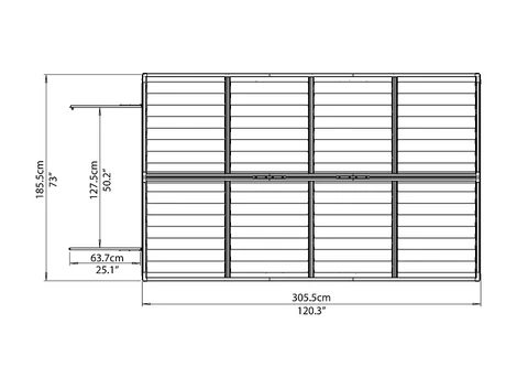 Capanno portattrezzi marrone SkyLight 6×10 Palram – Canopia grigio