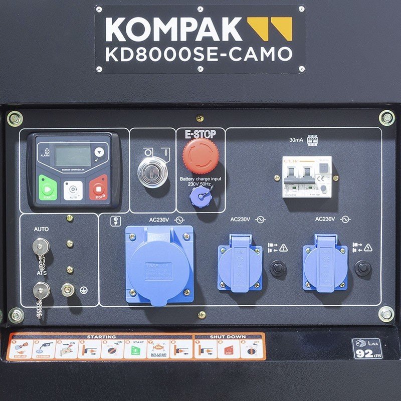 Generatore diesel insonorizzato Kompak KD8000SE-CAMO 6300 W