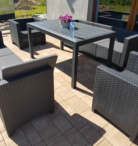 Conjunto de muebles en technorattan Colorado Apetito 8 antracita Bica