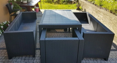 Conjunto de muebles en technorattan Colorado Apetito 8 antracita Bica