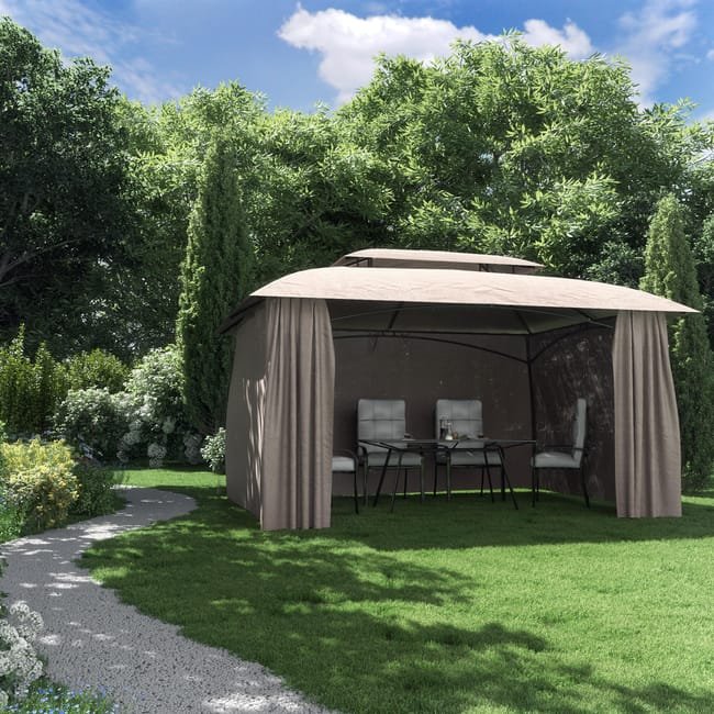 Pergola in metallo NATERIAL Tokio beige 300×400 cm