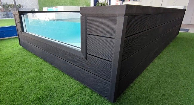 PISCINA ELEVATA ACCIAIO RIGIDO ILÚ AGUA Piscina premontata elevata in acciaio rigido