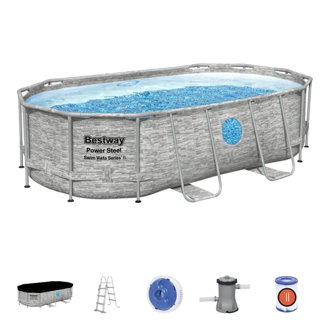 Zerlegbarer Pool Oval Bestway 56714 Swim Vista 427x250x100 cm