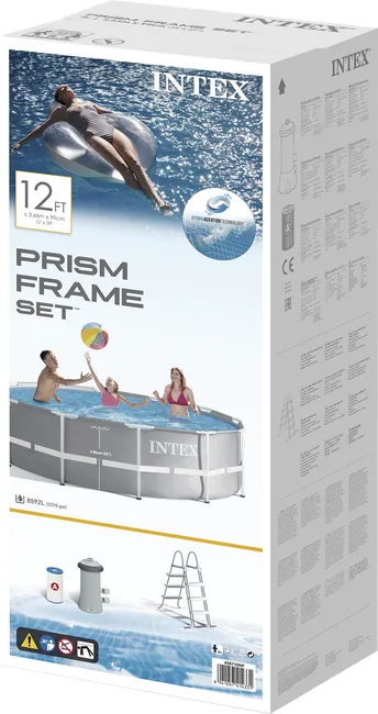 Piscina tubular de poliéster gris / plata redondo xx0.99m con depuradora de cartucho INTEX