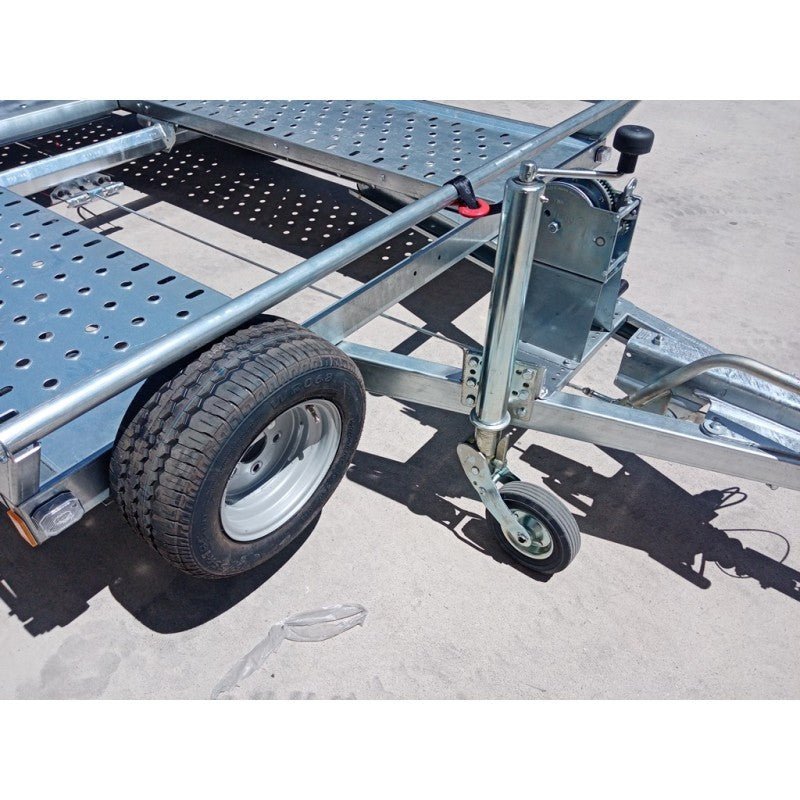 Rimorchio portauto zincato, omologato a 2600 kg e con MMA di 2000 kg