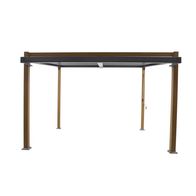 Pergola bioclimatica in alluminio addossata NATERIAL Odyssea grigia da 319 x 380 x 267 cm manuale