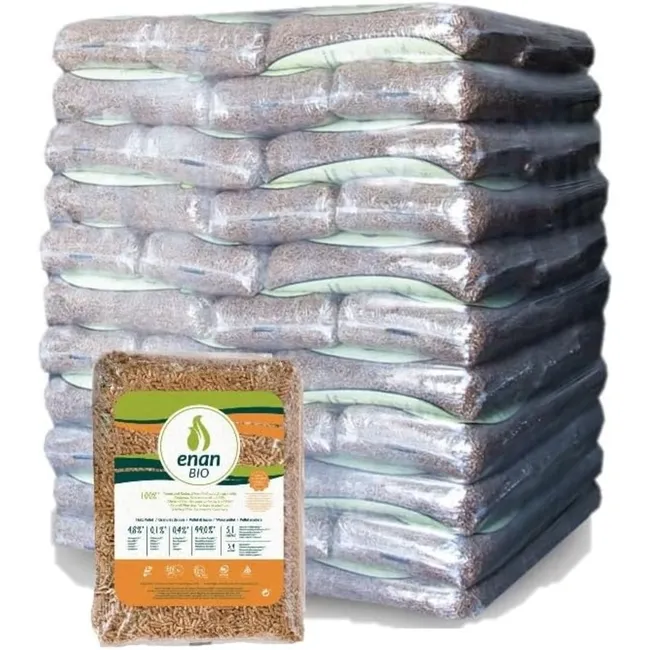 ENAN Bio – Bancale da 70 sacchi di pellet da 15 chili EN Plus A1 (1050 kg). Consegna a domicilio