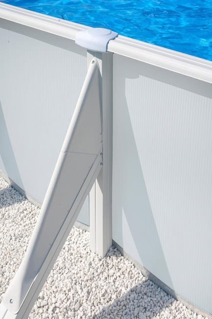Piscina smontabile in acciaio bianco ovale GRE 5 x 3 x 1,2 m