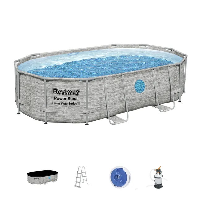 Piscina tubolare in PVC ovale BESTWAY 4.88×3.05×1.07 m